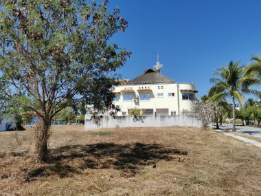 Lüks, güzel tropikal modern evler ve Bacocho Puerto Escondido Oaxaca Meksika 'daki oteller..