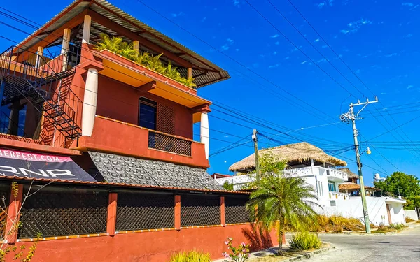 stock image Luxurious beautiful tropical modern houses and residential hotels resorts in Bacocho Puerto Escondido Oaxaca Mexico.