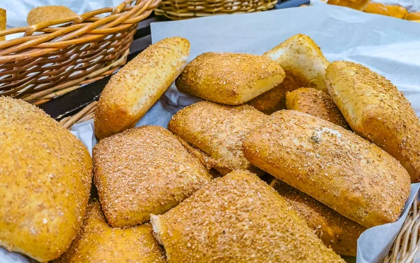 Rolls Baguette Kuchen Und Andere Gebäckstücke Chedraui Supermarkt Zicatela Puerto — Stockfoto