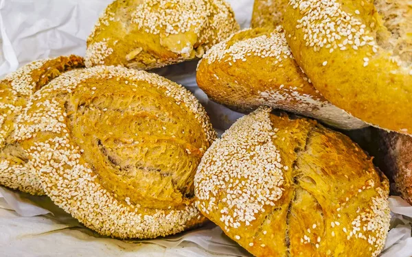 Rolls Baguette Kuchen Und Andere Gebäckstücke Chedraui Supermarkt Zicatela Puerto — Stockfoto