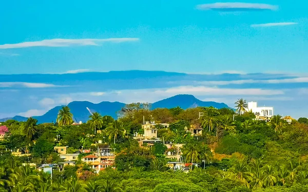 stock image Mountains mountain panorama cliffs hills rocks and hilly tropical landscape in Puerto Escondido Oaxaca Mexico.