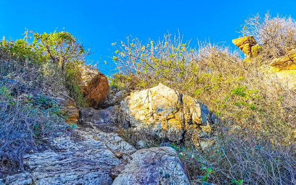 Puerto Escondido Oaxaca Meksika Daki Dağlık Panorama Tepeleri Kayalıklar Tepelik — Stok fotoğraf