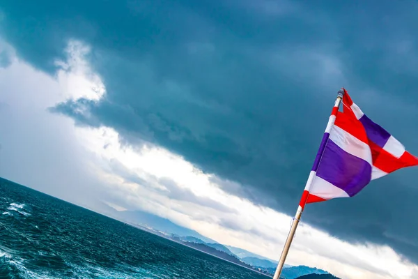 Thailand Thailändsk Flagga Båt Tur Ratsada Amphoe Mueang Phuket Phuket — Stockfoto