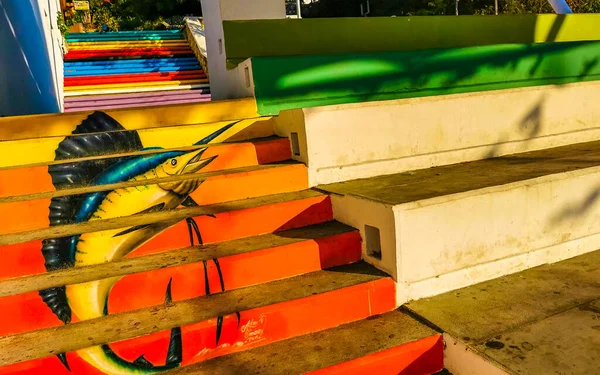 Puerto Escondido Oaxaca México Enero 2023 Escaleras Con Vida Marina —  Fotos de Stock