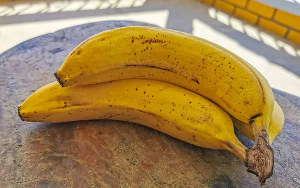 Banán Banán Gyümölcsök Asztalon Zicatela Puerto Escondido Oaxaca Mexikó — Stock Fotó