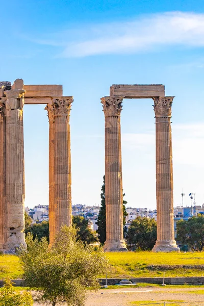 stock image Olympieion Historic buildings and ruins of a temple from the Hadrian era in Athens Attica Greece.