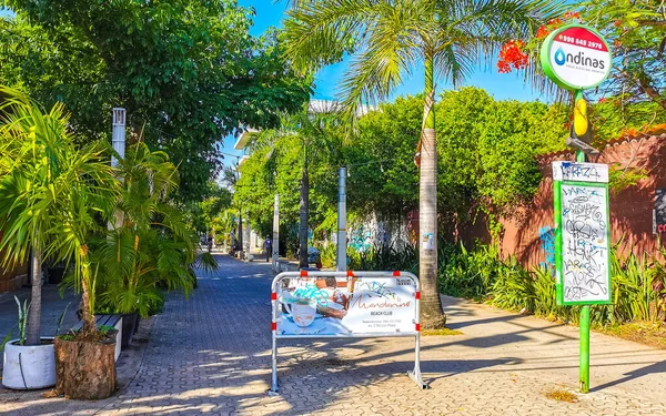 Playa Del Carmen Juli 2022 Typische Straat Stadsgezicht Van Quinta — Stockfoto