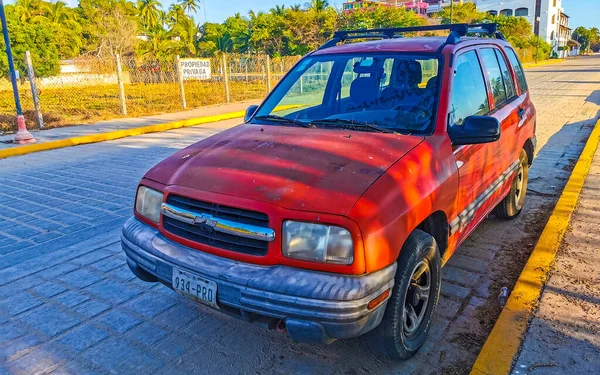 Puerto Escondido Oaxaca Mexikó December 2022 Különböző Mexikói Pickup Teherautók — Stock Fotó