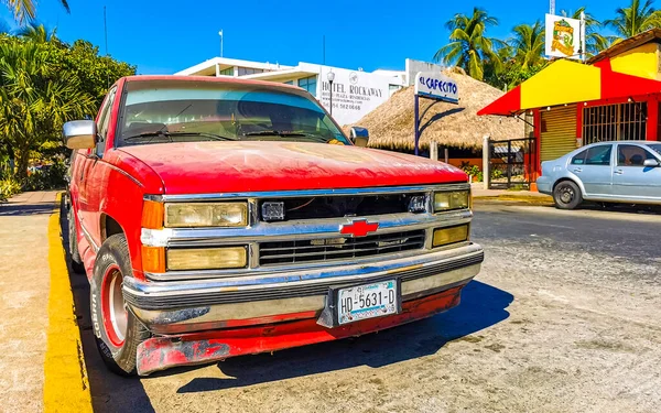 Puerto Escondido Oaxaca Mexiko08 Leden 2023 Různé Mexické Pickup Nákladní — Stock fotografie