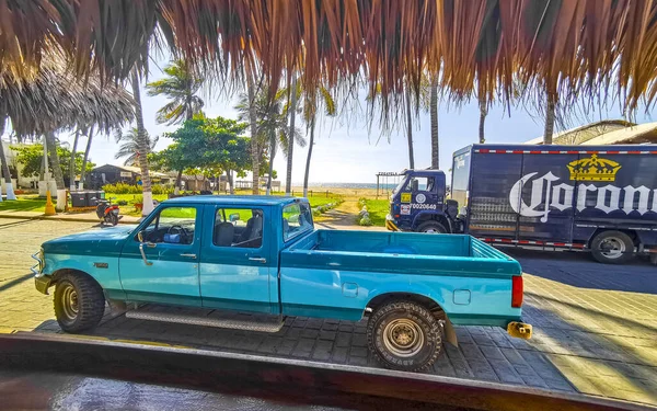 Puerto Escondido Oaxaca Mexiko18 Leden 2023 Různé Mexické Pickup Nákladní — Stock fotografie