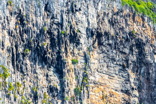 Schöne Tropische Kalksteininseln Felswand Felsbrocken Klippen Textur Muster Auf Koh — Stockfoto