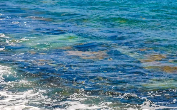 Kövek Korallok Türkiz Zöld Kék Vízben Playa Del Carmen Quintana — Stock Fotó