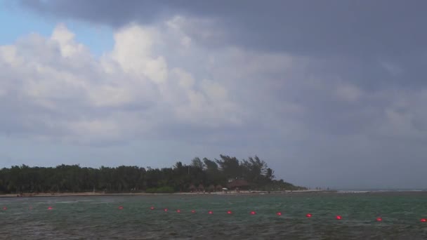 Vihar Erős Monszun Eső Hurrikán Komor Felhők Paradicsomban Playa Del — Stock videók