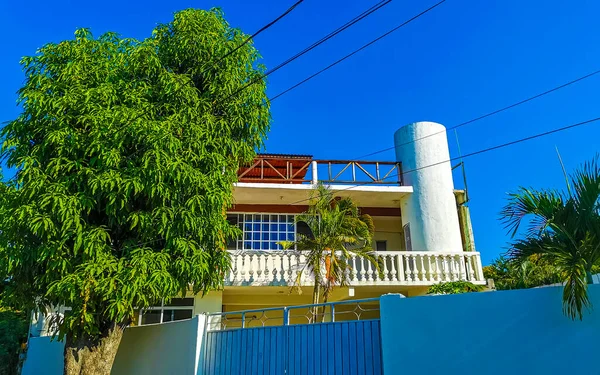 stock image Luxurious beautiful tropical modern houses and residential hotels resorts in Bacocho Puerto Escondido Oaxaca Mexico.