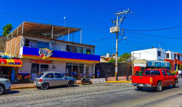 Пуерто Ескондідо Оахака Мексика Січень 2023 Типова Мальовнича Туристична Вулиця — стокове фото