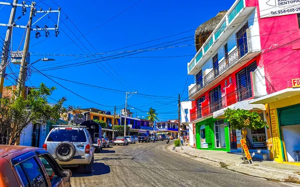 Puerto Escondido Oaxaca México Janeiro 2023 Típico Bonito Colorido Rua — Fotografia de Stock