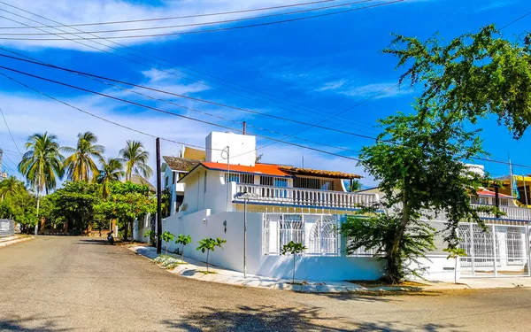 stock image Luxurious beautiful tropical modern houses and residential hotels resorts in Bacocho Puerto Escondido Oaxaca Mexico.