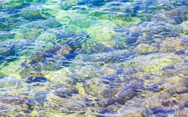 Strand Sand Türkisblaues Wasser Felsen Felsen Felsen Palmen Riesige Große — Stockfoto