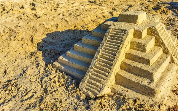 Chichen Itza Πυραμίδα Της Άμμου Στην Παραλία Της Καραϊβικής Στην — Φωτογραφία Αρχείου