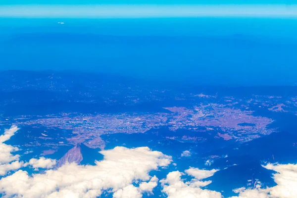 Полет Самолетом Над Мексикой Видом Вулканы Горы Облака — стоковое фото