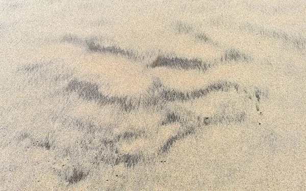 Mokrá Pláž Písek Vody Vln Textura Vzor Zicatela Puerto Escondido — Stock fotografie
