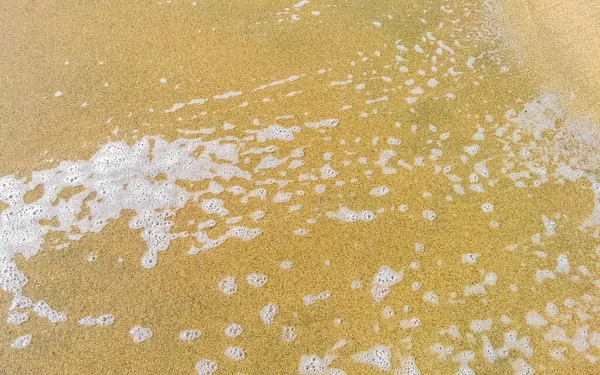 Υγρή Παραλία Άμμο Νερό Και Κύματα Υφή Και Μοτίβο Zicatela — Φωτογραφία Αρχείου