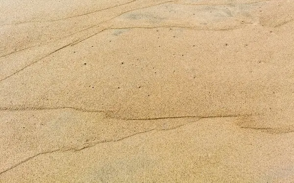 Nasses Strand Sand Wasser Und Wellen Textur Und Muster Zicatela — Stockfoto