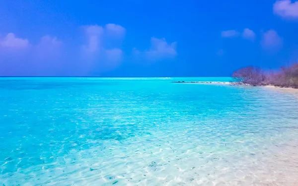 Isole Arenarie Tropicali Naturali Con Gradiente Colore Nell Acqua Madivaru — Foto Stock