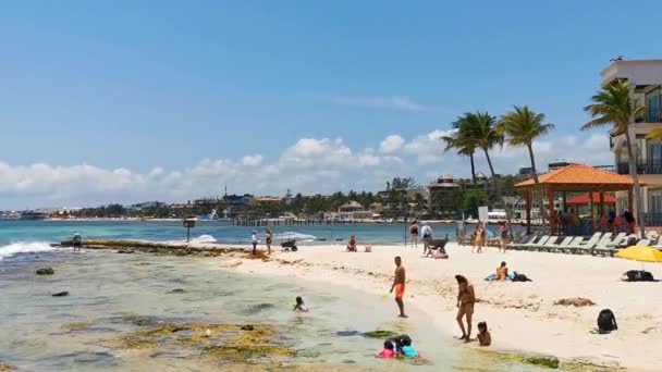 Playa Del Carmen Quintana Roo México Maio 2023 Praia Caribenha — Vídeo de Stock