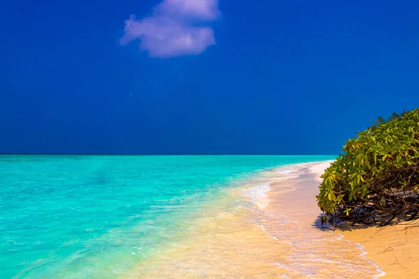 Isole Arenarie Tropicali Naturali Con Gradiente Colore Nell Acqua Madivaru — Foto Stock