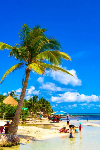 Playa del Carmen Quintana Roo Meksika 28 numara. Mayıs 2021 Tropikal Meksika Karayip Sahili ve Punta Esmeralda, Playa del Carmen Mexico 'dan Panorama manzarası.