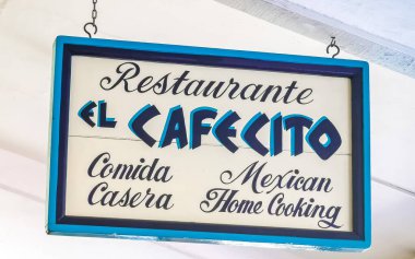 Puerto Escondido Oaxaca Meksika 01. Şubat 2023 Zicatela Puerto Escondido Mexico 'da El Cafecito adında bir restoran..