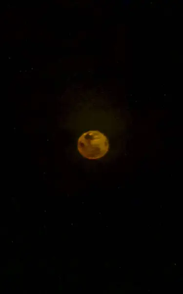 Närbild Månen Fullmåne Skiner Ljust Natten Playa Del Carmen Quintana — Stockfoto