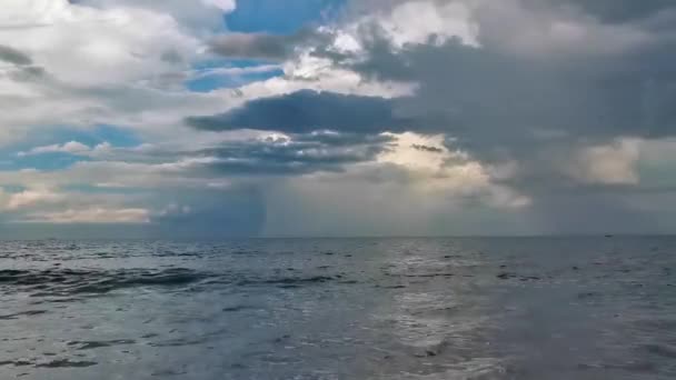 Thunderstorm Strong Monsoon Heavy Rain Hurricane Gloomy Clouds Paradise Cozumel — Stock Video