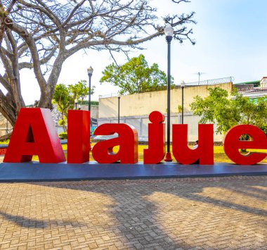 Alajuela Kosta Rika 05. Şubat 2021 Alajuela, Orta Amerika 'da Alajuela Kosta Rika' da kırmızı harflerle işaretlenmiş..