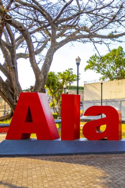 Alajuela Kosta Rika 05. Şubat 2021 Alajuela, Orta Amerika 'da Alajuela Kosta Rika' da kırmızı harflerle işaretlenmiş..