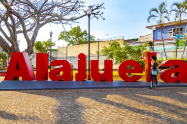 Alajuela Kosta Rika 05. Şubat 2021 Alajuela, Orta Amerika 'da Alajuela Kosta Rika' da kırmızı harflerle işaretlenmiş..