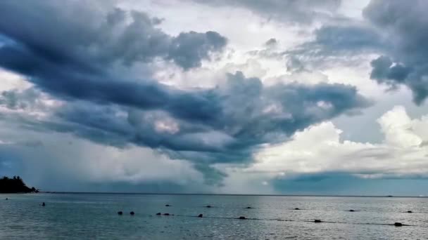 Tempesta Forte Monsone Forte Pioggia Uragano Nuvole Cupe Paradiso Cozumel — Video Stock