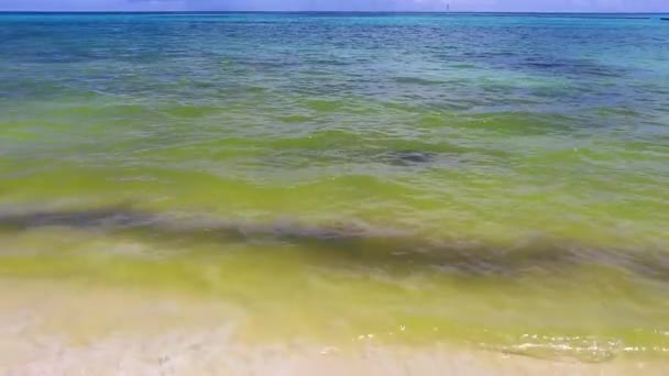 Waves Water Sand Tropical Mexican Beach Landscape Panorama Caribbean Sea — Stock Video