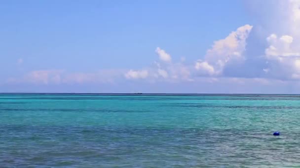 Tropikalna Meksykańska Karaibska Panorama Plażowa Jasnoturkusowymi Kurortami Palmami Playa Del — Wideo stockowe