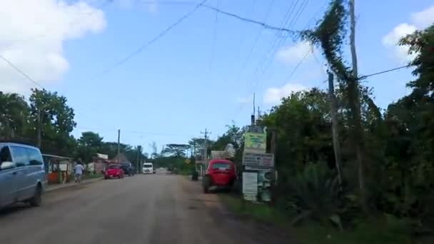 Solferino Quintana Roo Mexiko Dezember 2021 Fahrt Durch Dorfschlamm Und — Stockvideo