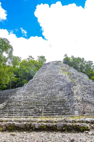 Coba Maya Förstör Den Antika Byggnaden Och Pyramiden Nohoch Mul — Stockfoto