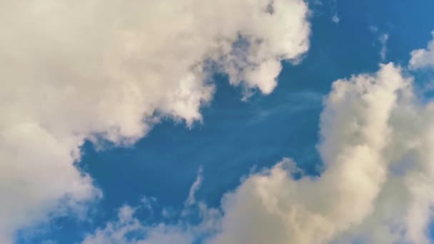Blauwe Lucht Met Prachtige Wolken Formaties Zonnige Dag Playa Del — Stockvideo