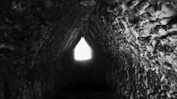 Coba Maya Ruïneert Oude Gebouwen Lichte Tunnel Piramides Het Tropische — Stockvideo