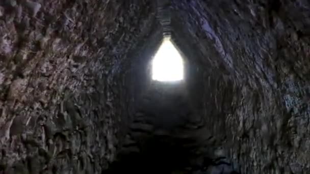 Коба Майя Руїни Стародавніх Будівель Легкий Тунель Піраміди Тропічних Лісових — стокове відео