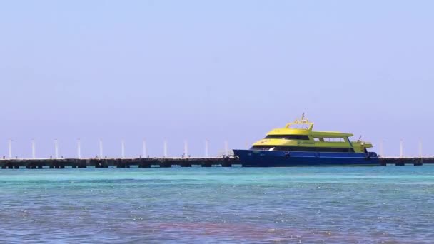 Playa Del Carmen Quintana Roo México Agosto 2023 Embarcación Barco — Vídeos de Stock
