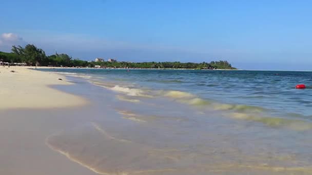 Trópusi Mexikói Karibi Strand Táj Panoráma Tiszta Türkiz Kék Vízi — Stock videók