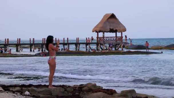 Playa Del Carmen Quintana Roo Mexico Augusti 2023 Tropiska Mexikanska — Stockvideo