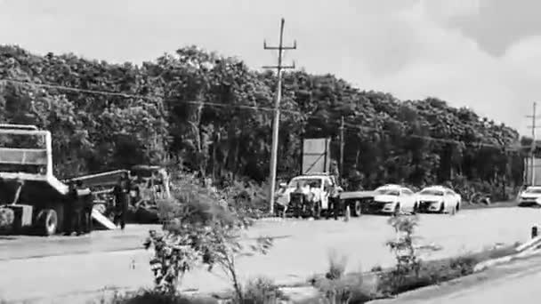 Tulum Quintana Roo México Agosto 2022 Grave Accidente Automovilístico Crash — Vídeos de Stock