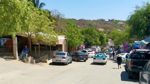 Puerto Escondido Oaxaca México Março 2023 Típico Bonito Colorido Rua — Vídeo de Stock